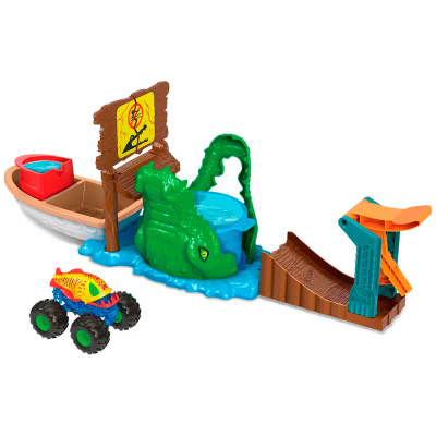 Автотрек Крокодил в болоте 1 машинка Монстр трак Hot Wheels HGV14 1